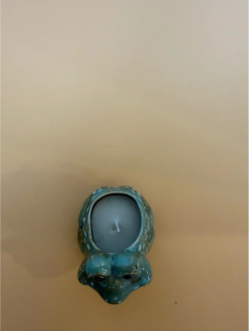 Ceramic Frog Shaped Candle Holder with Candle